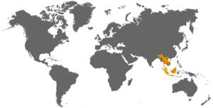 Map of binturong distributions globally